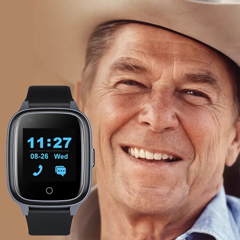 Senior 4G GPS Watch - Fall Alert, SOS, Heart & Oxygen Monitor, Medication Reminder