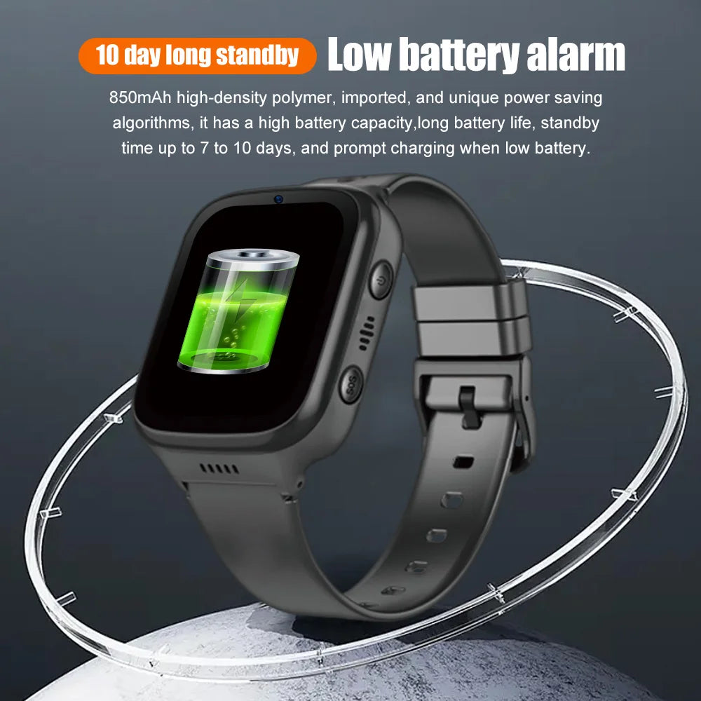Senior 4G GPS Watch - Fall Alert, SOS, Heart & Oxygen Monitor, Medication Reminder