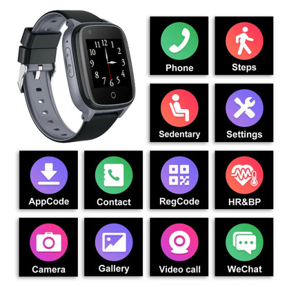 Senior 4G GPS Watch - Fall Alert, SOS, Heart & Oxygen Monitor, Medication Reminder